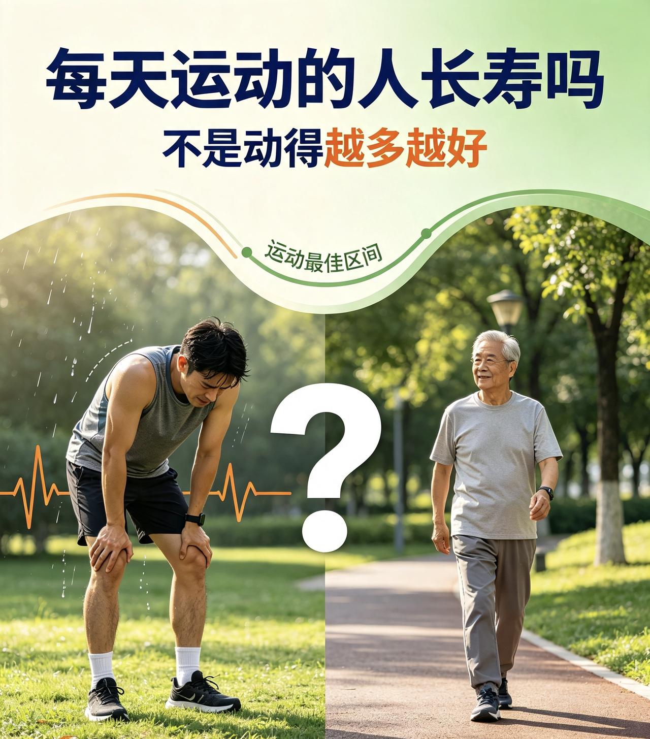 每天运动的人长寿吗?真相可能让你意外：不一定，动得太多反而老得快。研究发