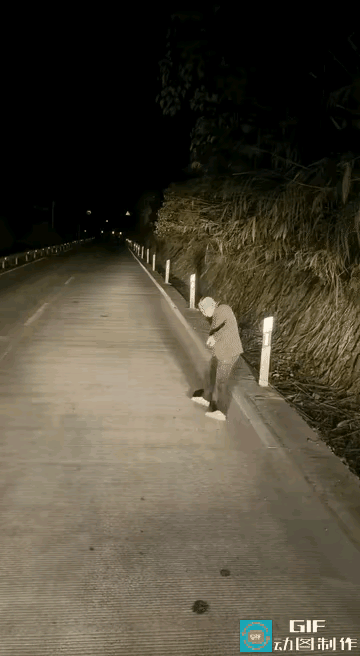 逐渐消失在夜幕下