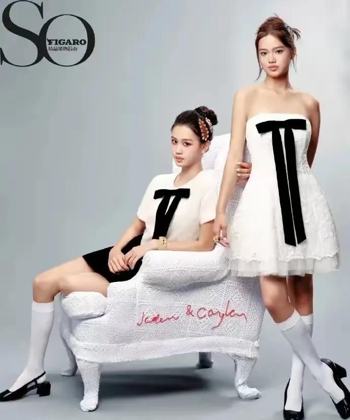 钟丽缇女儿Jaden与Cayla惊艳亮相最新杂志大片，完美承袭母亲的绝美容颜，举