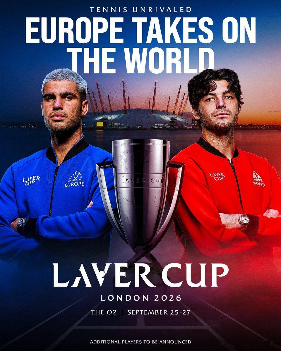 拉沃尔杯组委会官宣：现任世界第一阿尔卡拉斯，美国一哥弗里茨确认参加将会在伦敦举行