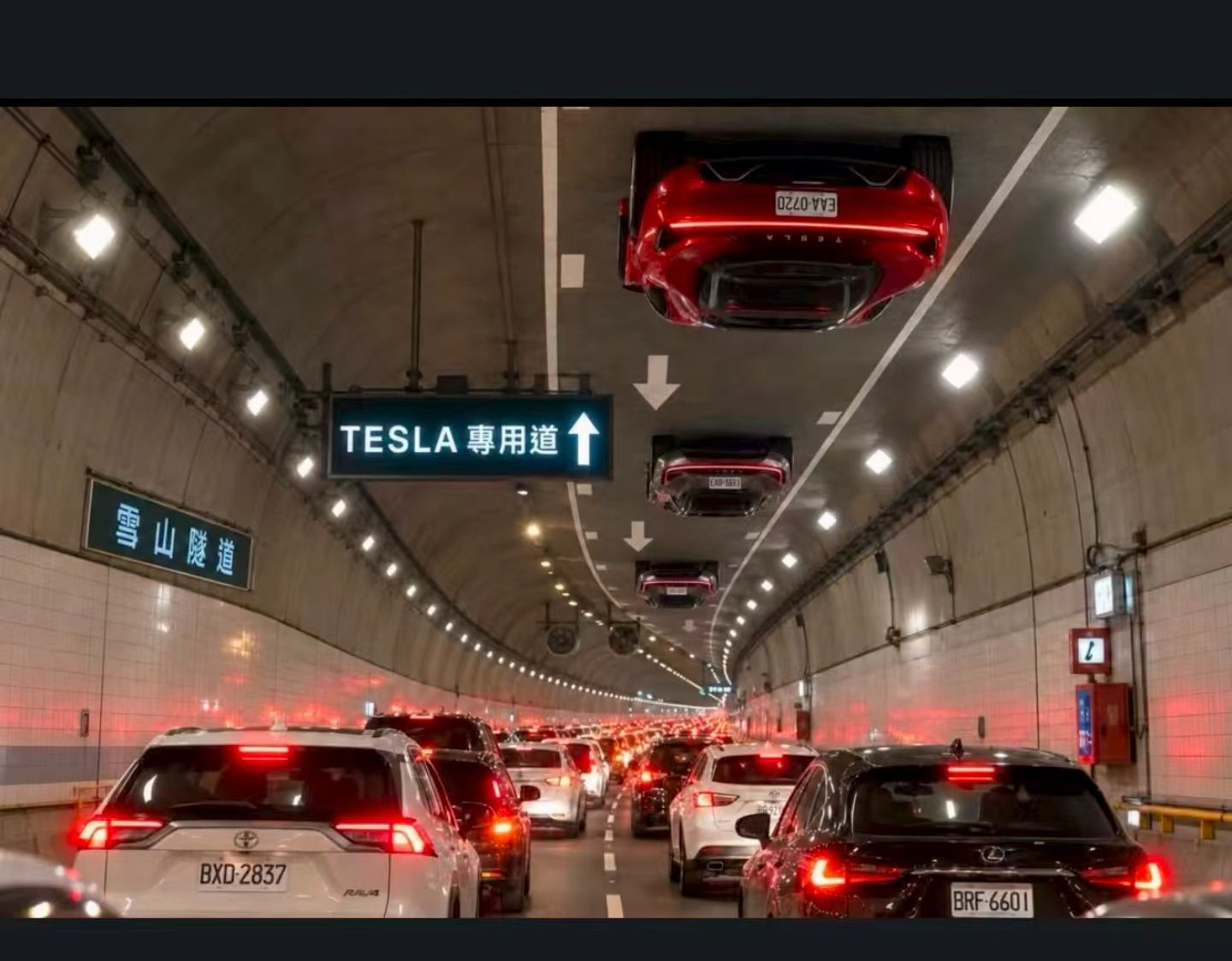 各位网友，请开始你的表演特斯拉roadster飞起来了​​​