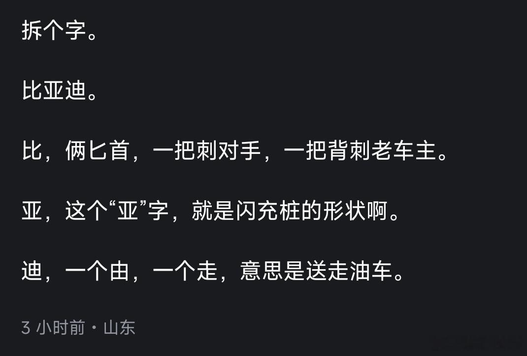 太有才了！特别是“亚”大家觉得呢？比亚迪