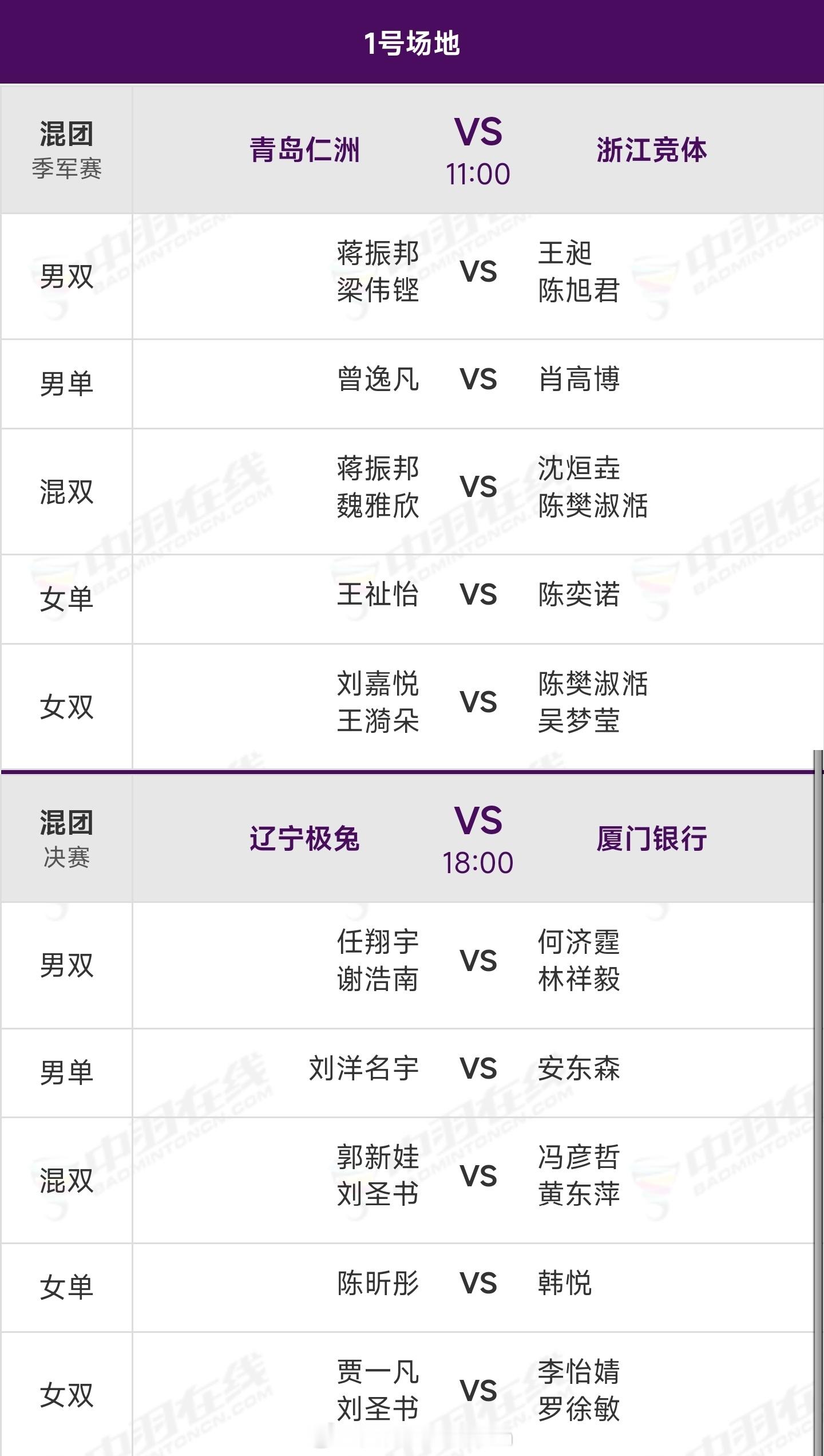 羽超联赛冠军🏆争夺战｜季军🥉争夺战赛程最后一日看点：梁王/任何隔网相对，刘洋