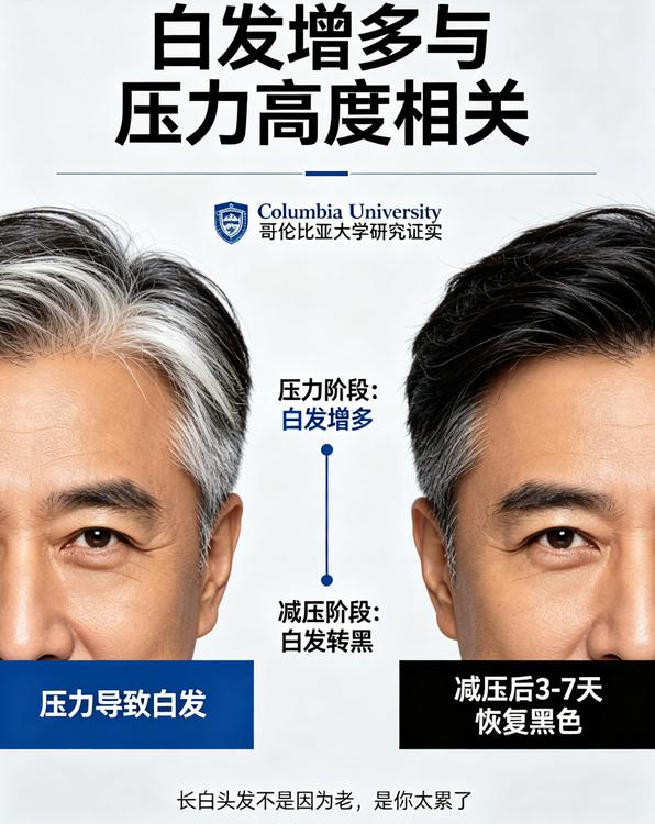 太颠覆了！关于白头发，有个99%的人都不知道的秘密：它竟然会“复活”。哥大研究发