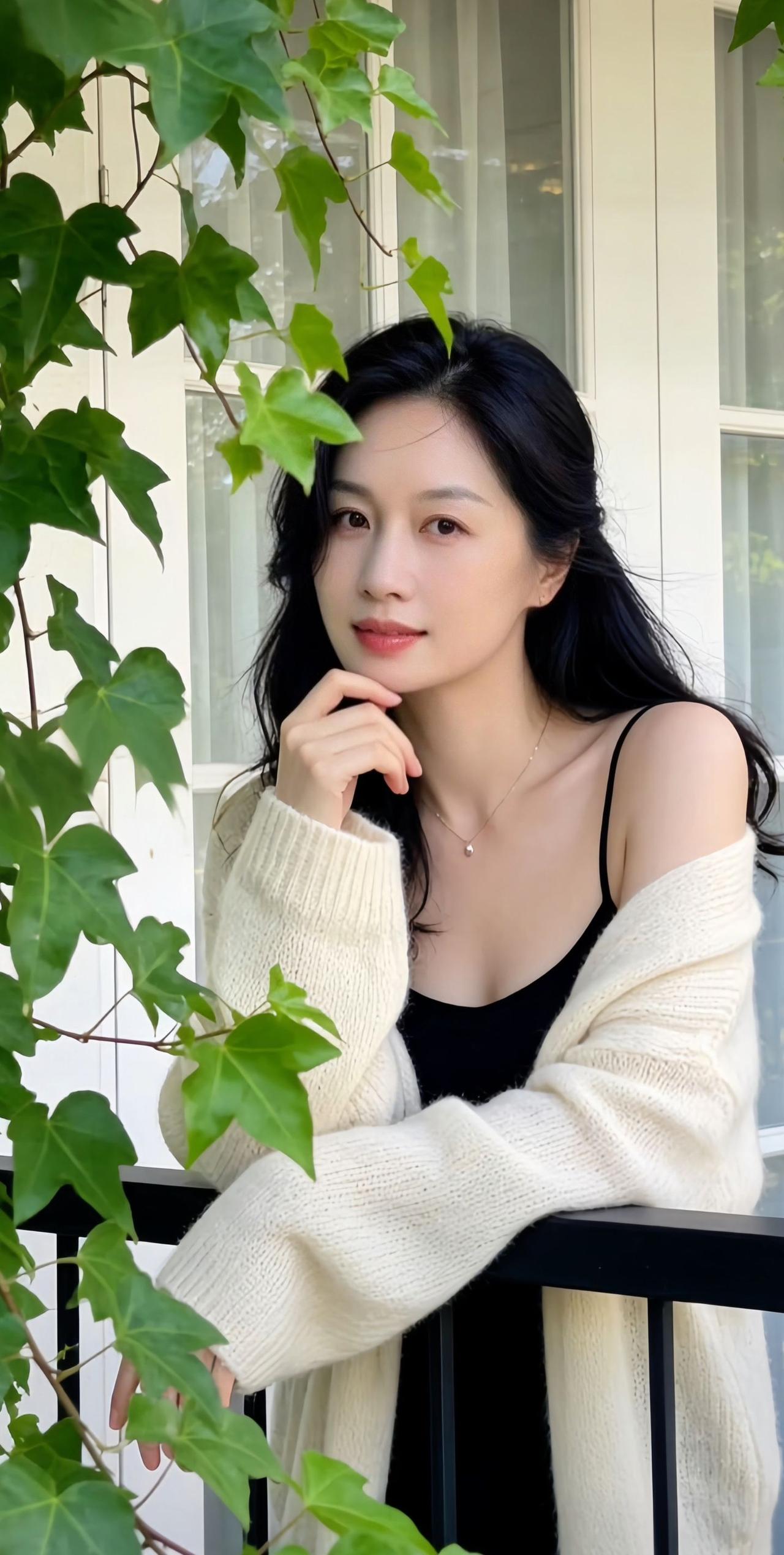 一身简约穿搭，不张扬，却自带温婉气场。