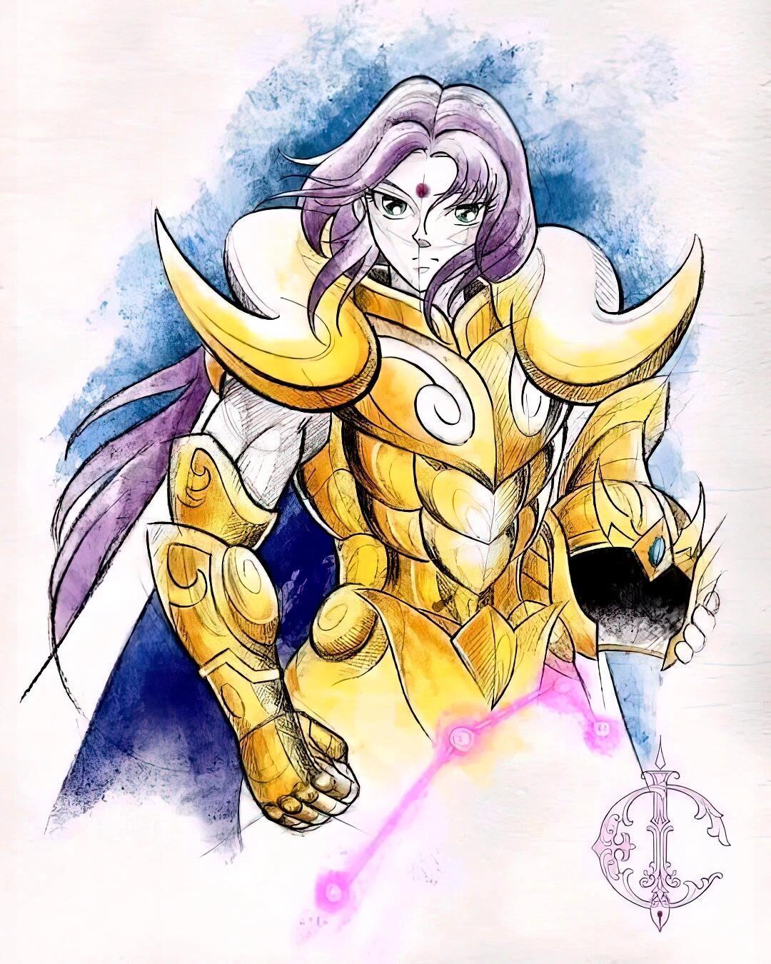 圣斗士星矢南美画师的水彩十二黄金圣斗士动漫动漫壁纸动漫推荐​​​