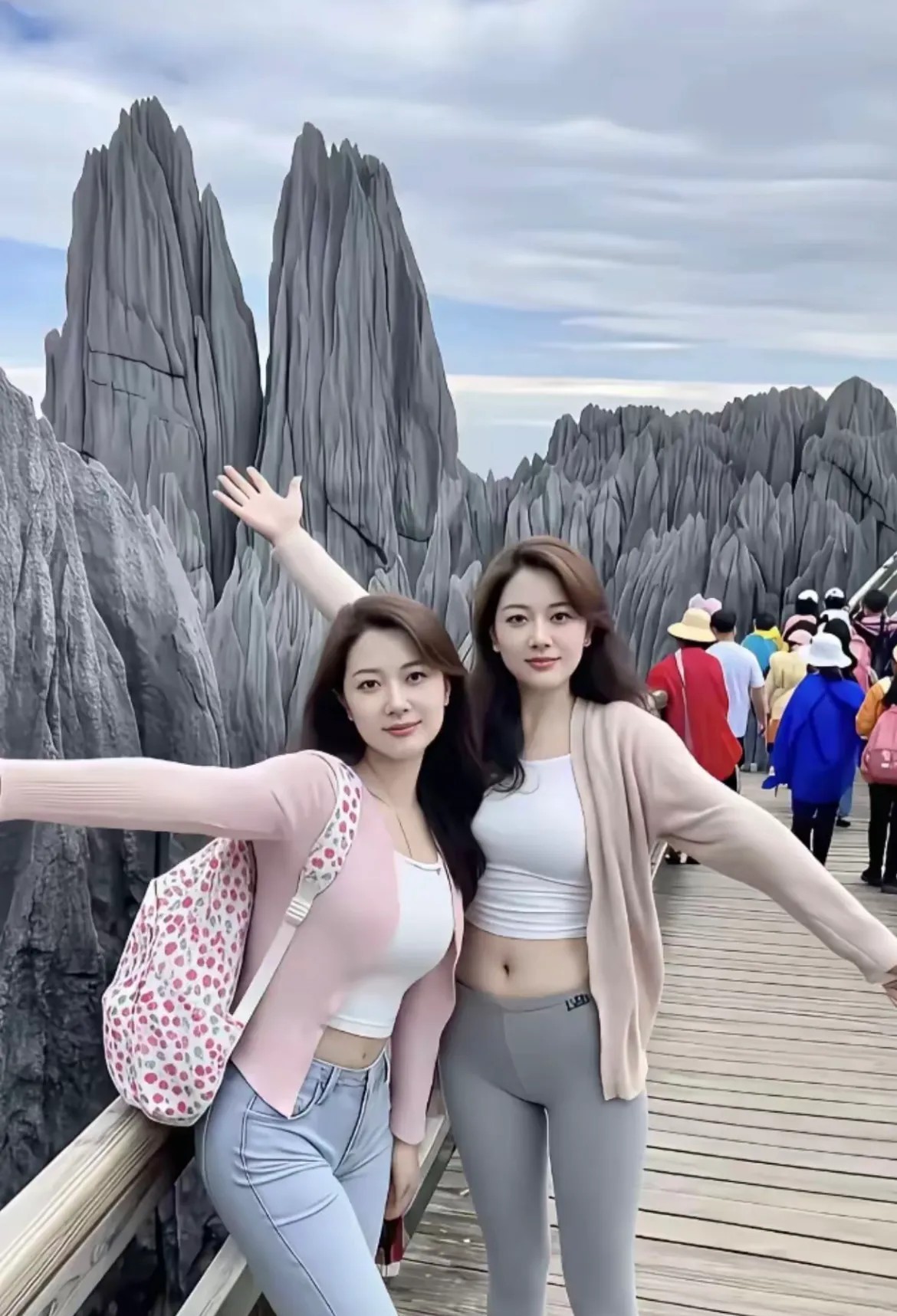 在公共场合穿着瑜伽服，确实与众不同！