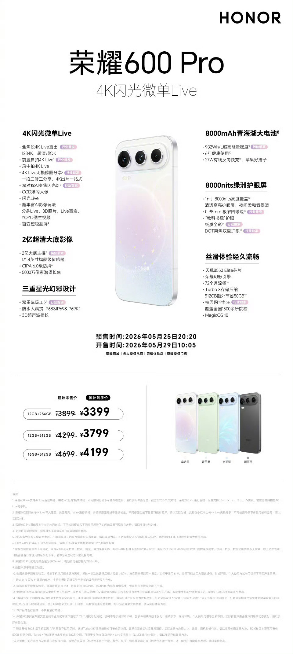今晚荣耀600系列正式发布，先跟大家说说大家最关心的价格荣耀600元气版26