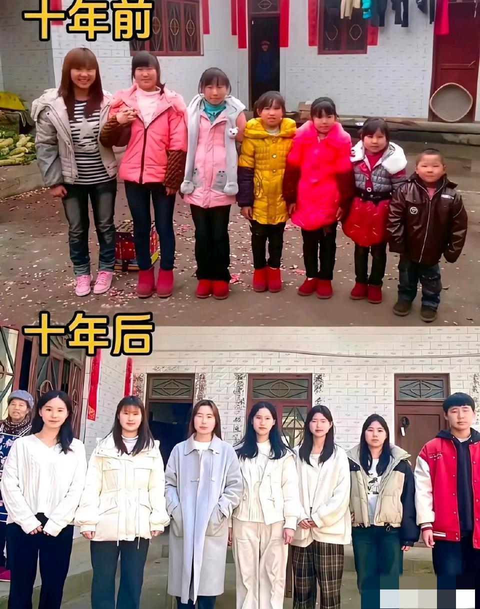 10前村里人都在笑我们家，现在村里人都在羡慕我们家欢声笑语，可见多幸福。童年老家