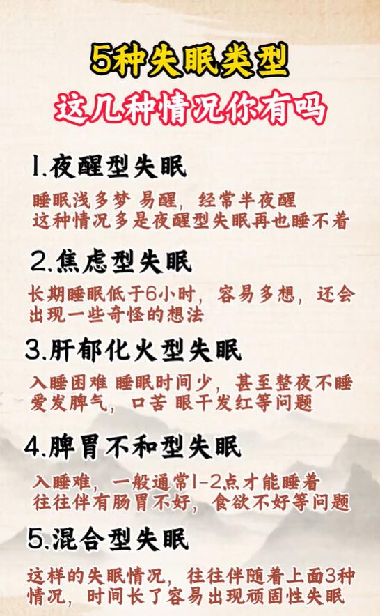 总睡不好？5类失眠特征一次性对照自查
