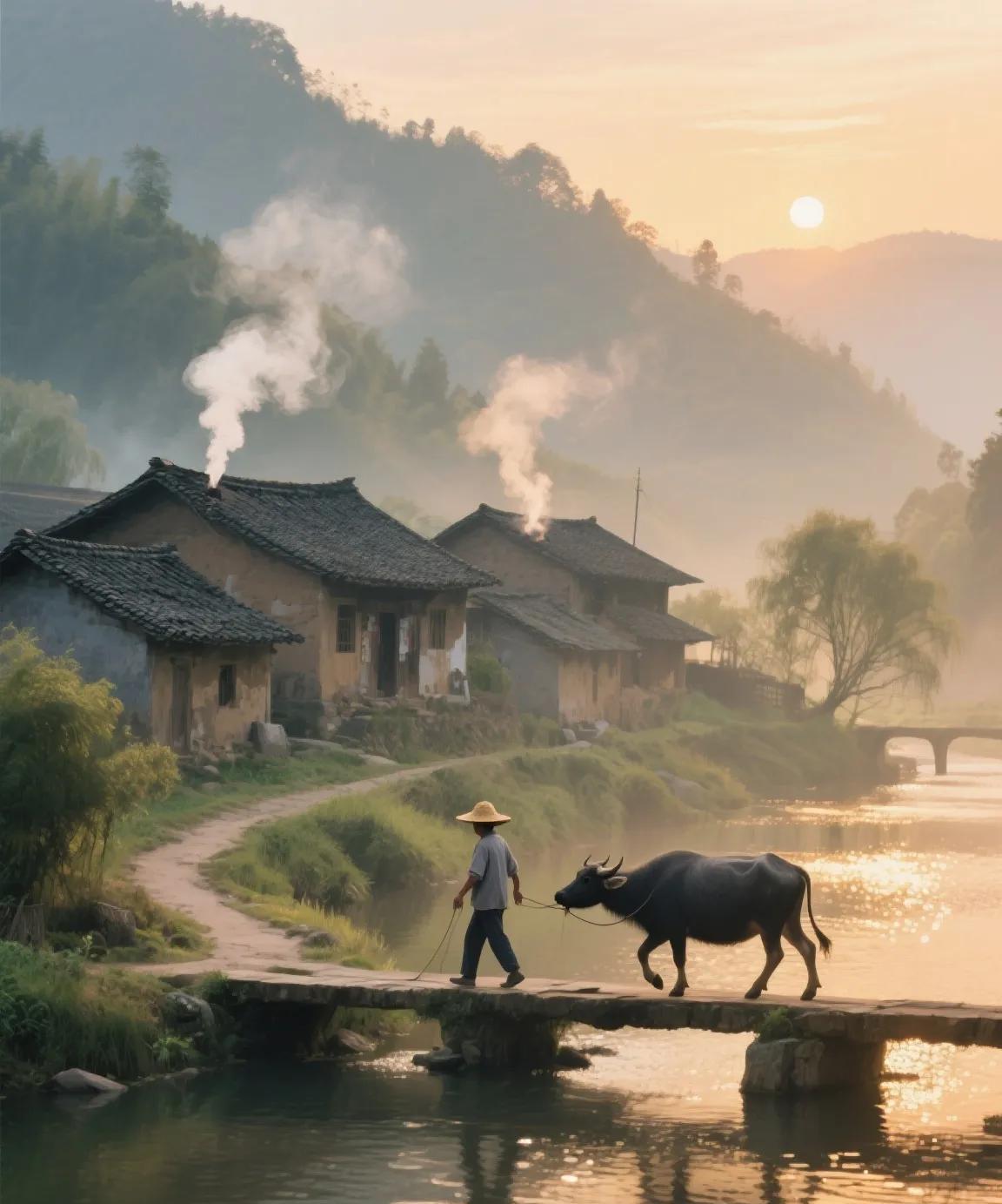 三大人工智能软件重现“炊烟袅袅”的景观，你觉得哪一个软件最能读懂我们的思乡之情？