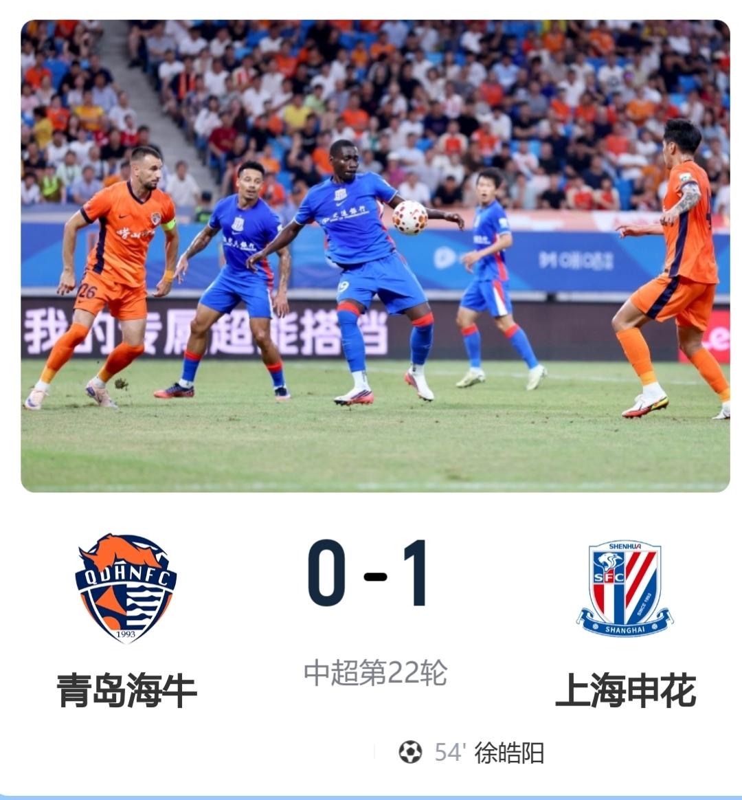 老天也不眷顾呀，太倒霉了。青岛海牛0-1上海申花，保级命悬一线。外援受伤下场、射