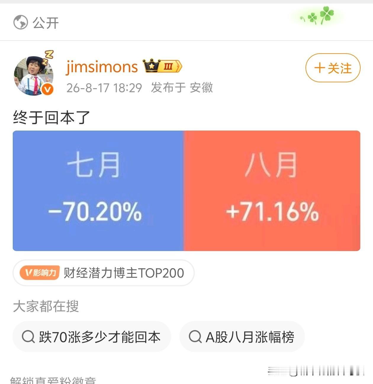跌70%，要涨233%才能回本除非加了本金。