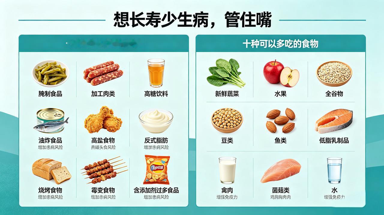 想长寿少生病，切记管住嘴！十种食物尽量不吃1. 猪皮冻2. 油炸