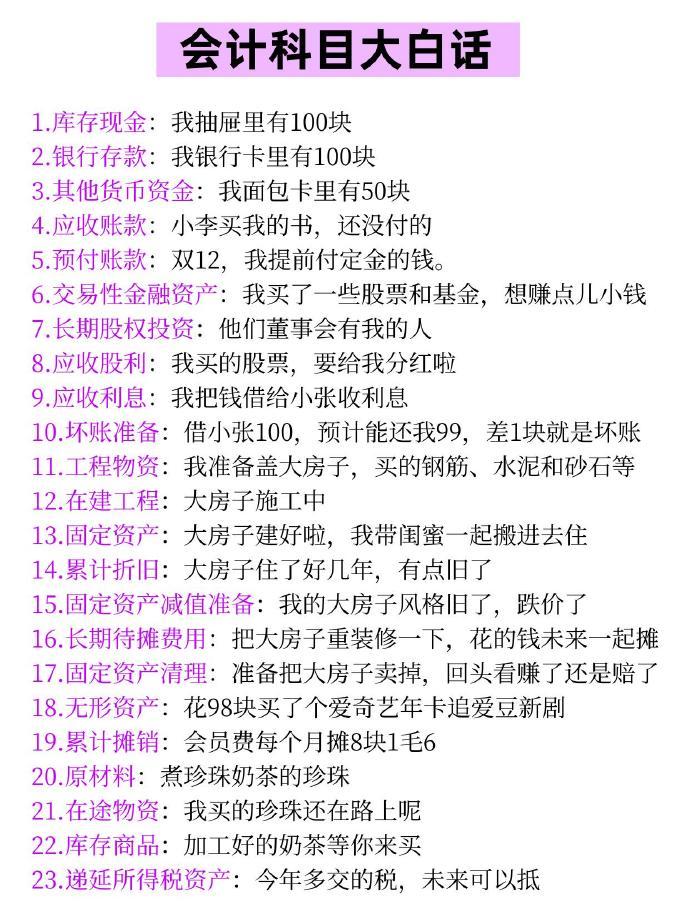 毫不夸张，姐的会计科目已经到了秒懂的程度