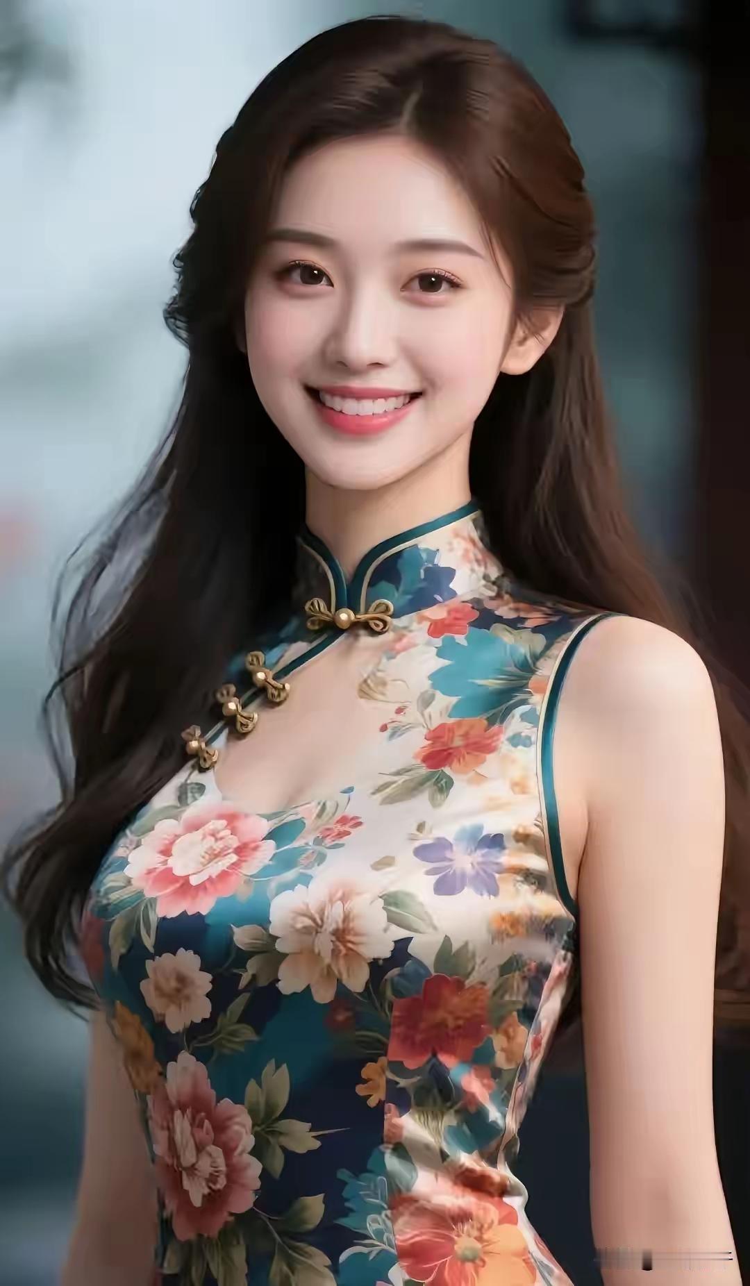 温柔甜美的旗袍少女，笑靥如花，韵味十足！🌸💃