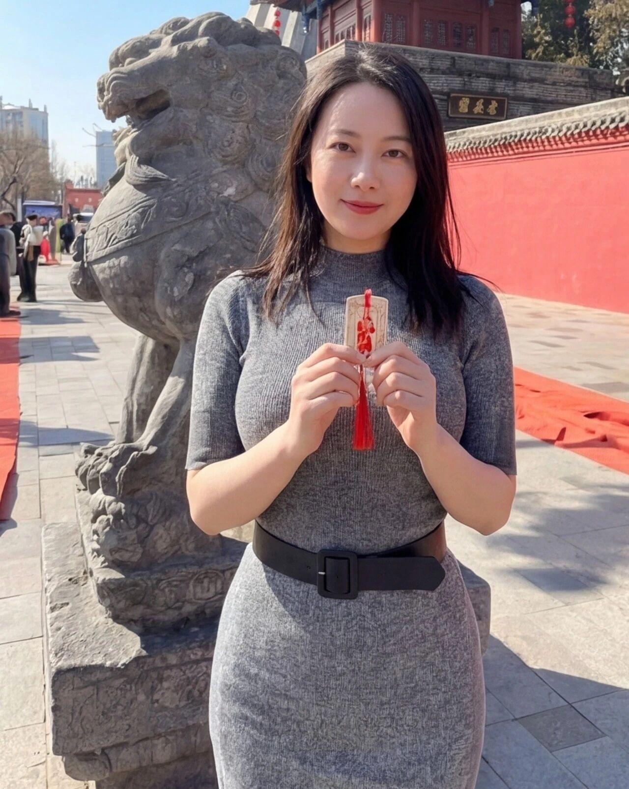 手持祈福牌，愿平安顺遂！🙏🏮女子面相真好，善良富贵相，祝愿大家平安幸福快乐，