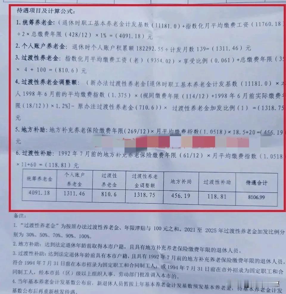 深圳退休养老金核定单，这是极为明晰的知识性普及，让人一看就懂，心中释然。从构成