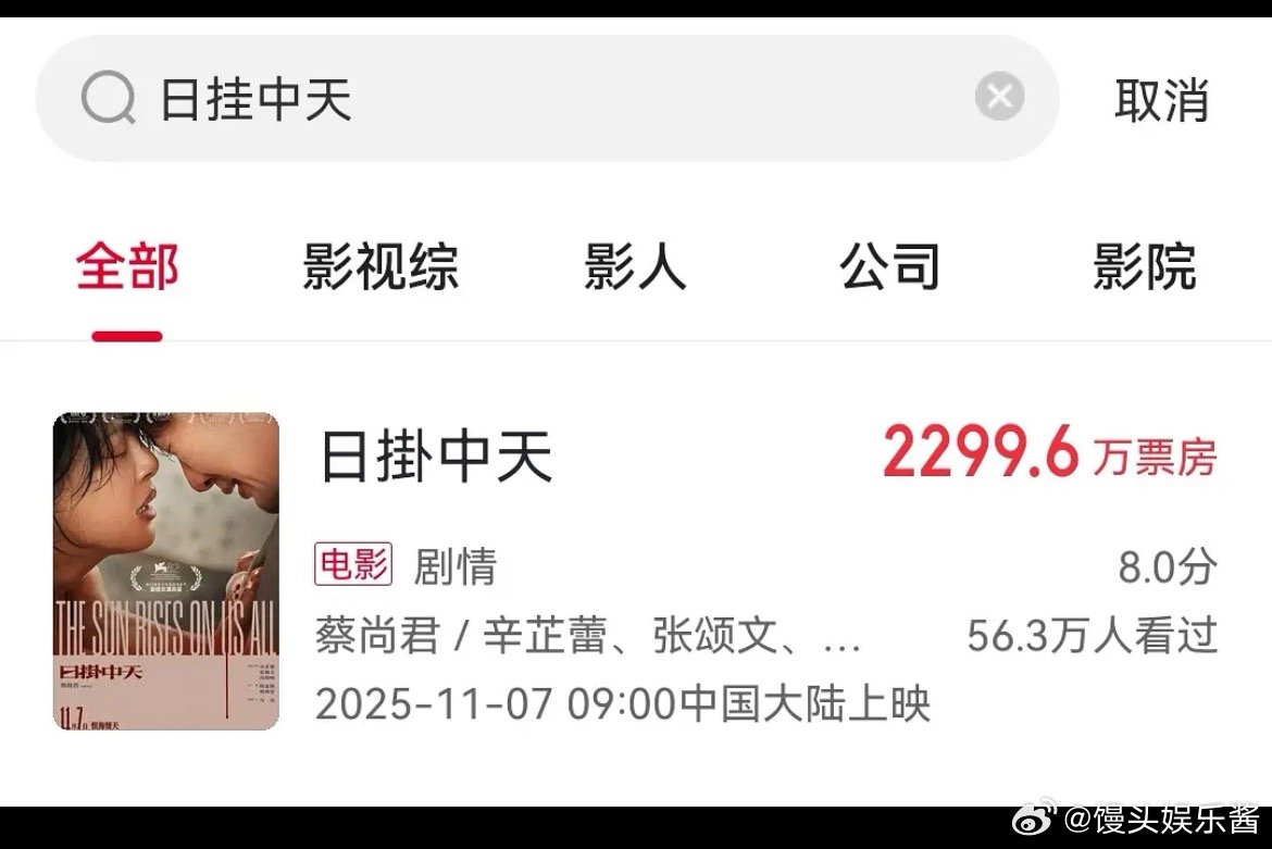 辛芷蕾所有一番票房加起来只有2000万吗