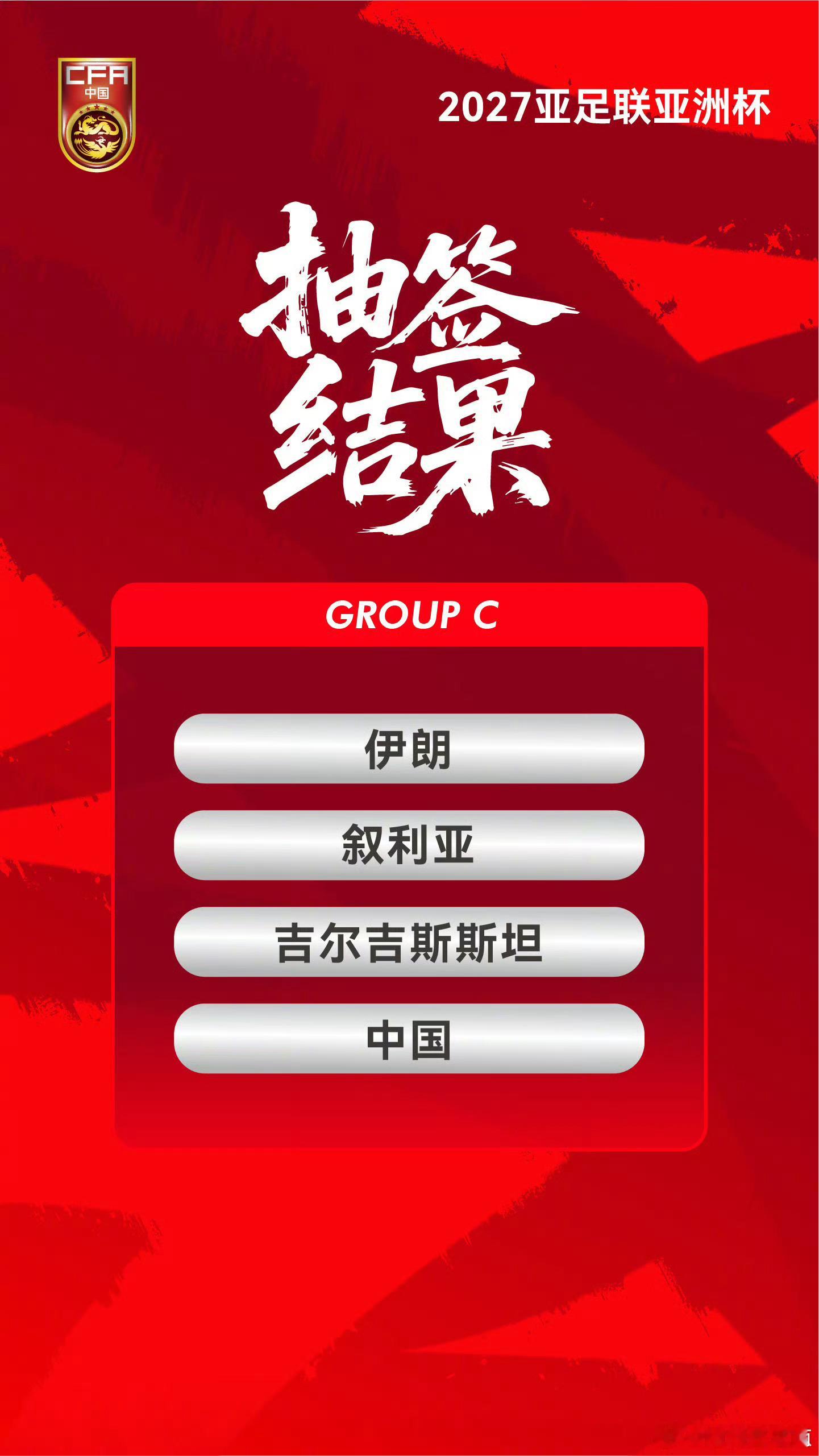 亚洲杯抽签但凡中国足球队抽签，都是"下下签"，都是分在"死亡组"……最终都会出局