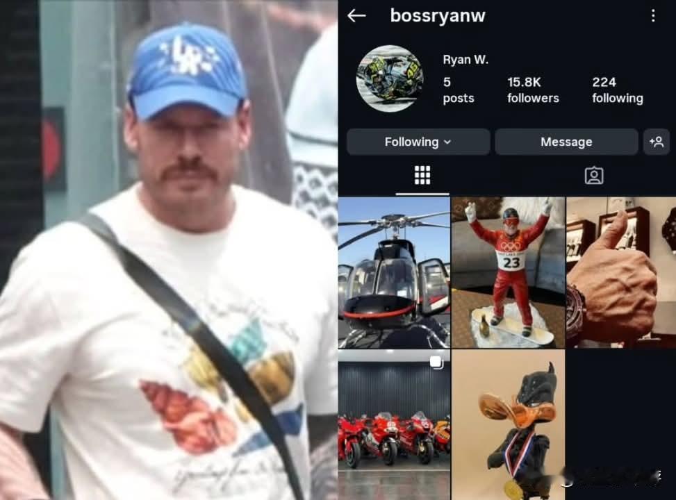 被通缉的加拿大毒枭瑞安·韦丁（RyanWedding），在Instagram（