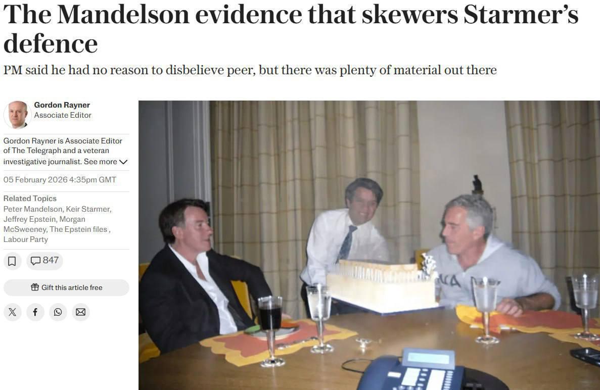 《每日电讯报》报道称，工党已在物色首相人选。一种说法是，基尔·斯塔默的女儿也受到