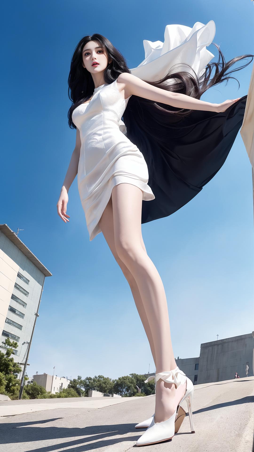 白衣女神。AI绘画作品。