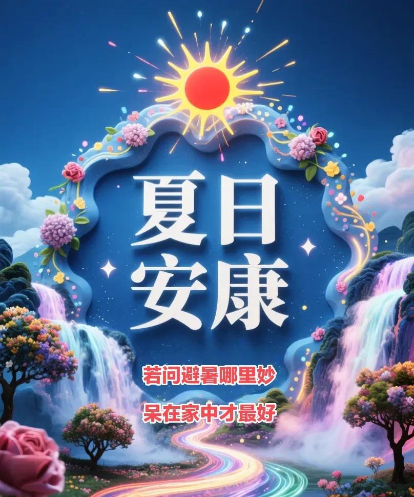若问避暑哪里妙，待在家中才最好。骄阳如火窗外烤，空调一吹暑气消。曾游各地