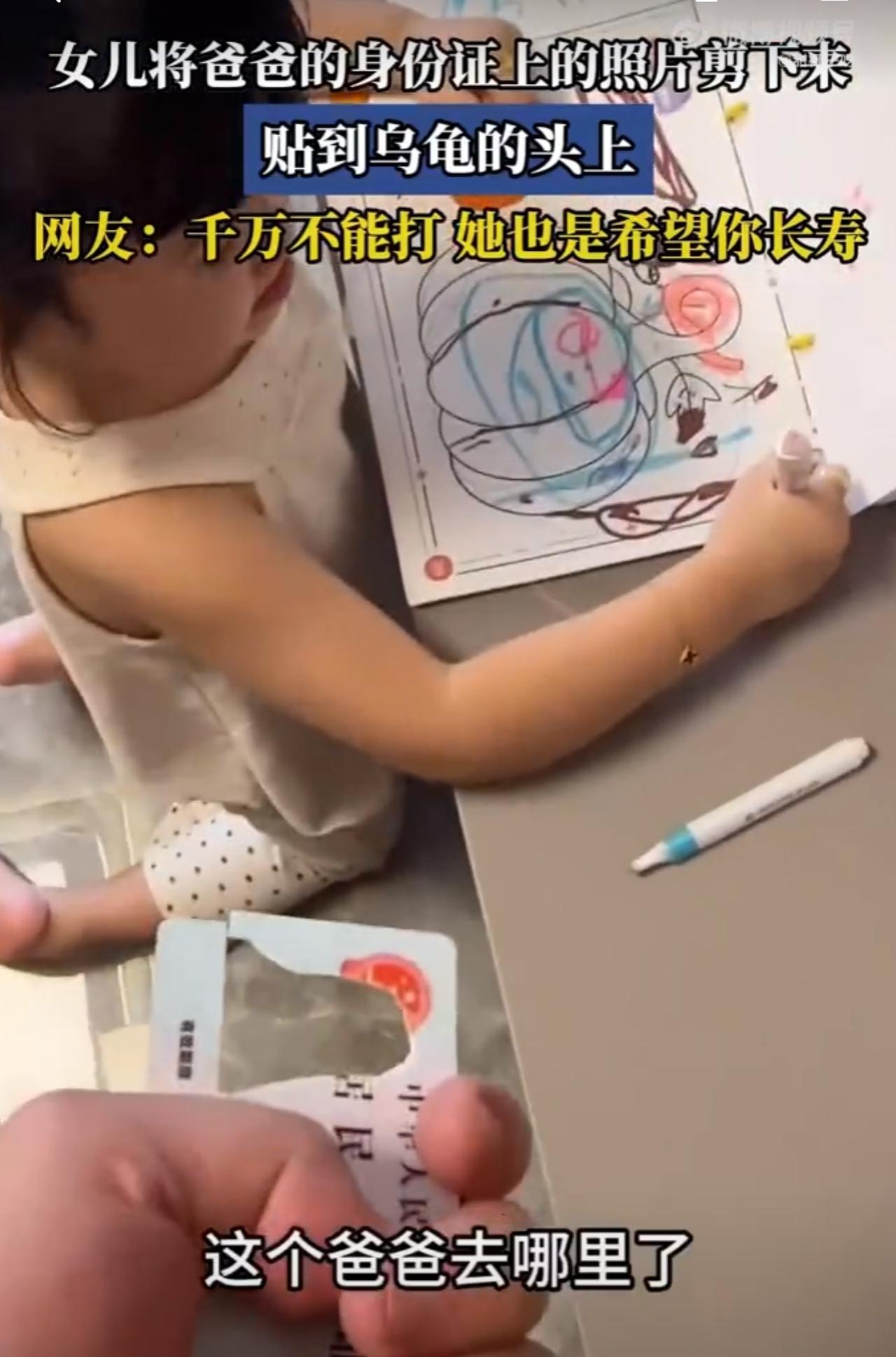 拿网友当傻子吗？这个女儿把身份证照片剪下来，贴王八身上的视频被多家媒体转载。