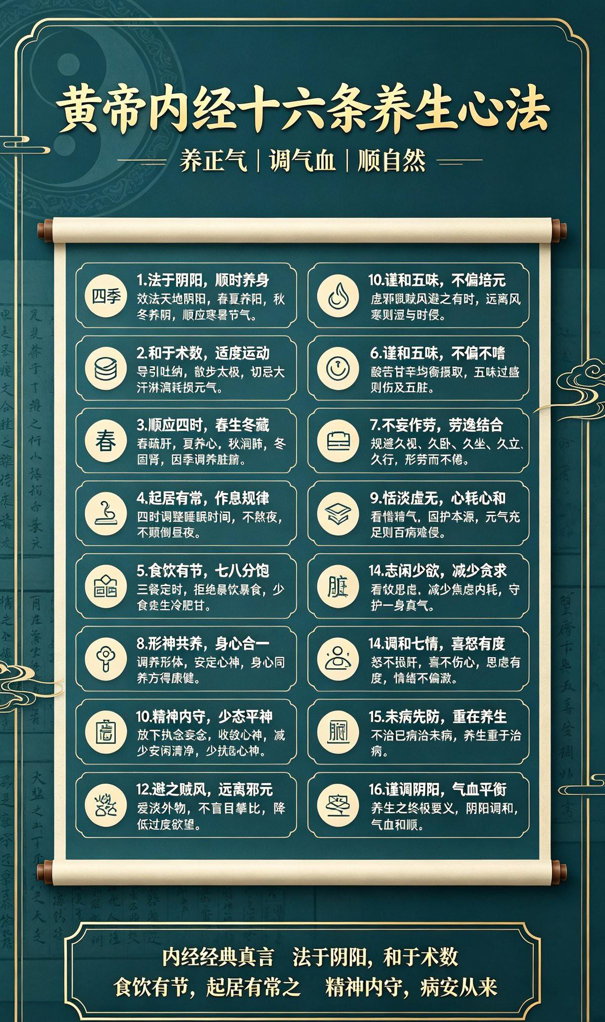 翻到《黄帝内经》里这16条养生心法，直接把我之前乱摸索的养生误区全点透了，核心就