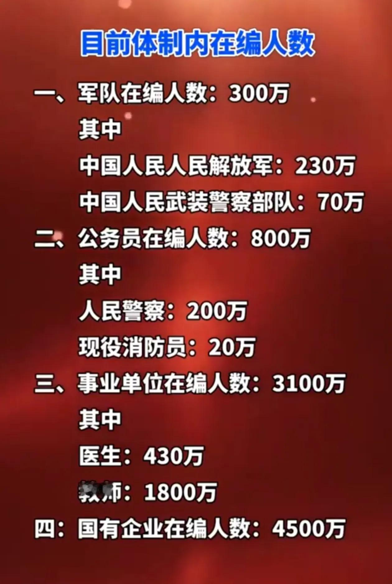 体制内在编人数