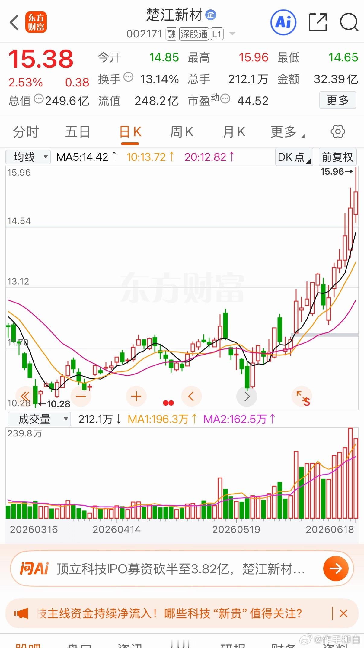 三只标的值得关注你更看好哪个？1.楚江新材精密铜带龙头，再生铜工艺控成本，高精