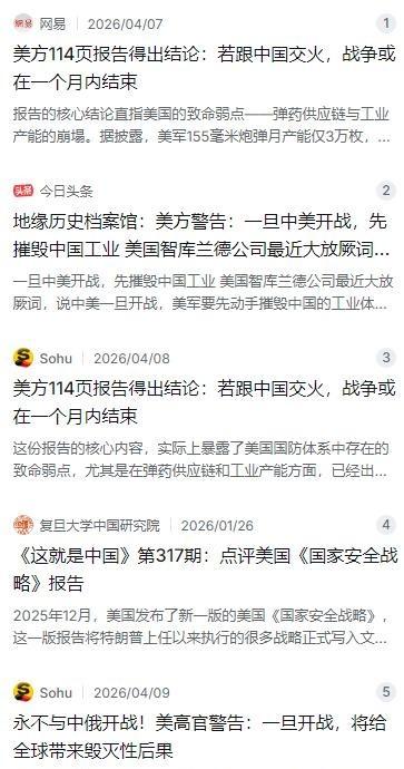 一旦中美开战！先摧毁中国工业！美国兰德公司分析报告曾指出，中美要是开打，美国