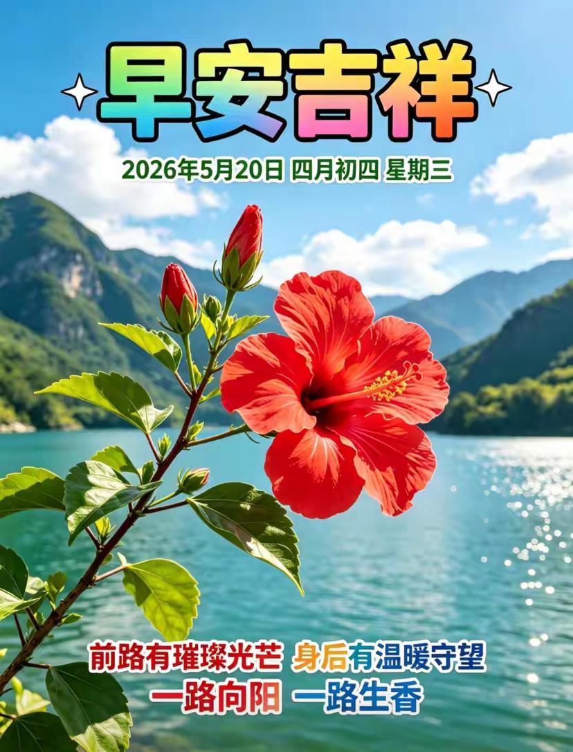 🌺☘️5./20.看朝阳初升.听夏风呢喃🌺☘️浅夏初浅，霞光绚烂。清风携