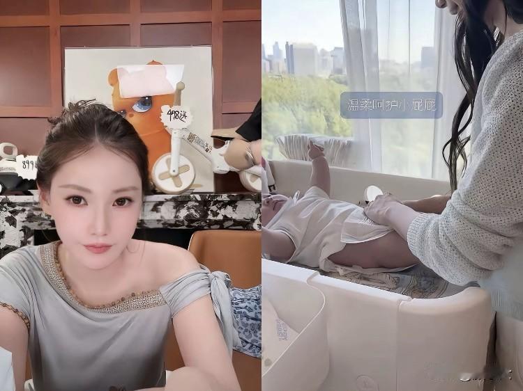 马筱梅这回直播才600多人在线。全程只聊亲儿子“汪宝”换尿布喂奶，玥儿箖箖半个