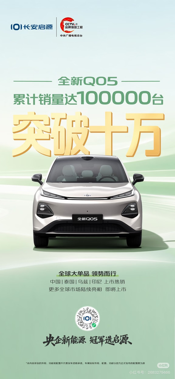 恭喜长安启源Q05突破十万销量！