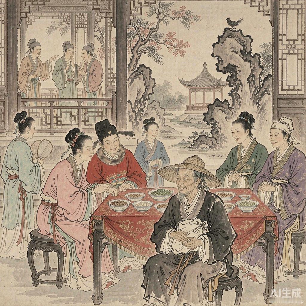 刘姥姥第二次进荣国府的时候，带了满满一袋子农产品。她不是来借钱的，是来说"谢谢