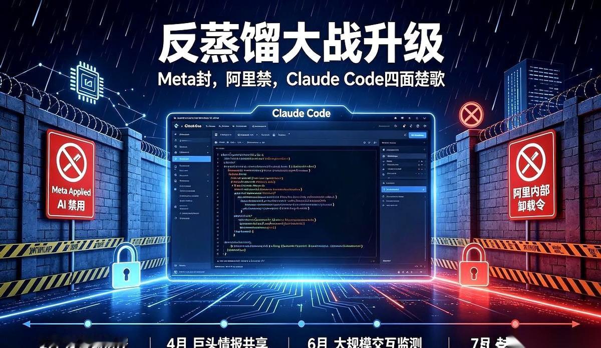 一觉醒来，我平时喂代码的那个AI，Claude，被我们公司禁了。不止我们，Met