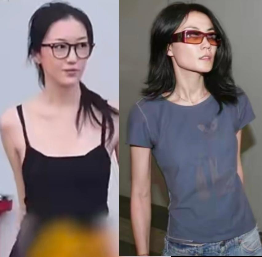 遗传这东西太神奇了刚刚亮相的李嫣，又暴瘦了几斤，这气质完全复制粘贴了王菲，从小