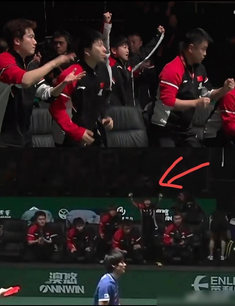 莎莎真的永远都那么热血，眼看着男双输了两局，她是又着急，又担心，当第三局