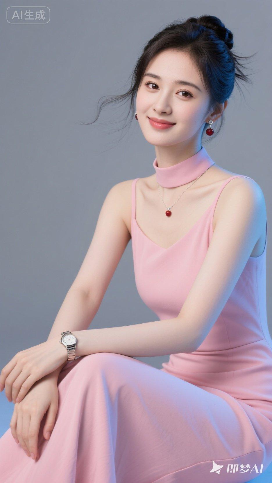 温柔粉裙少女，甜美微笑，优雅气质，时尚穿搭，女神范儿十足！💖✨