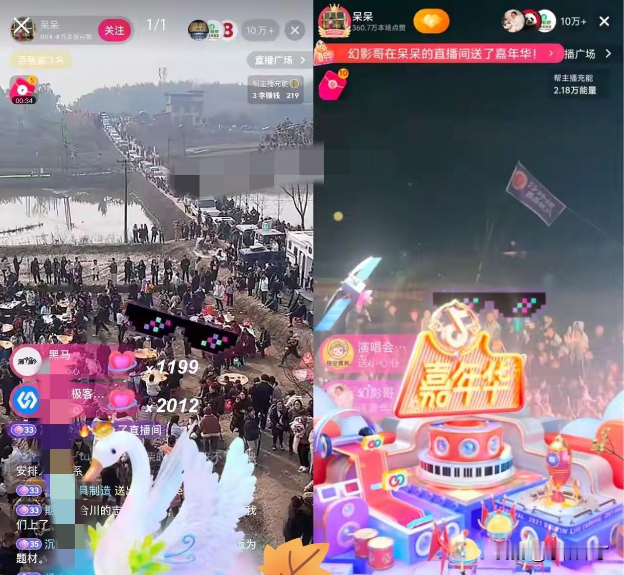 重庆呆呆一夜暴富粉丝从500涨到180万直播间10万+人在线蹲守，礼物刷到飞