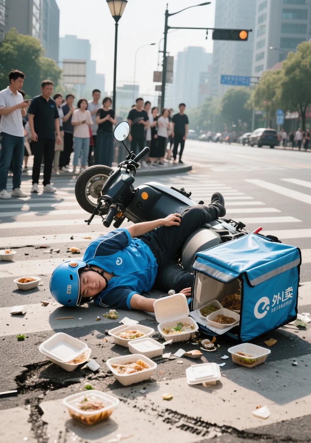 送外卖的朋友在路上是真的小心点啊。今天下午在外面看到了一起车祸，一位外卖和一辆