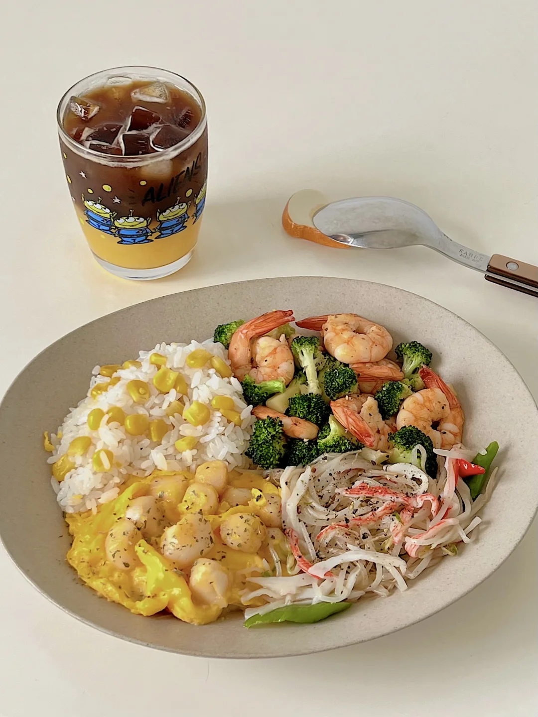 一人食｜低脂高蛋白！虾仁扇贝滑蛋拼盘🍱