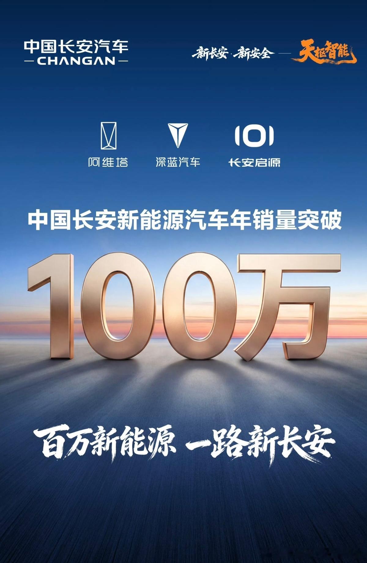 长安汽车2025年销量突破100万台！今年长安的新能源进程还在加快，阿维塔今年推