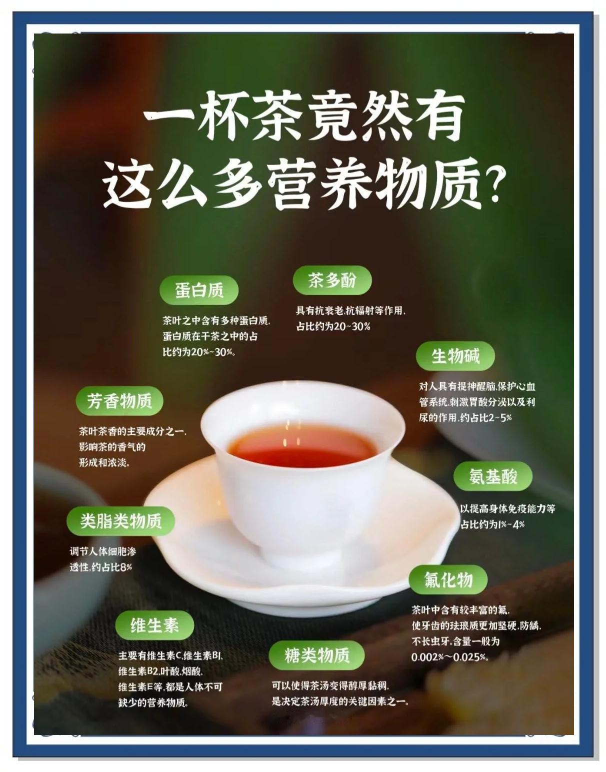 茶叶水的4个好处首先能提神醒脑，茶叶含咖啡因和茶氨酸，刺激中枢神