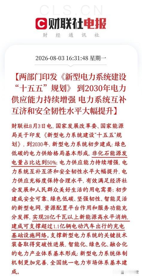 A股刚刚收盘，光伏，核电，风电就出了重大利好消息发改委、能源局出台十五五新型电