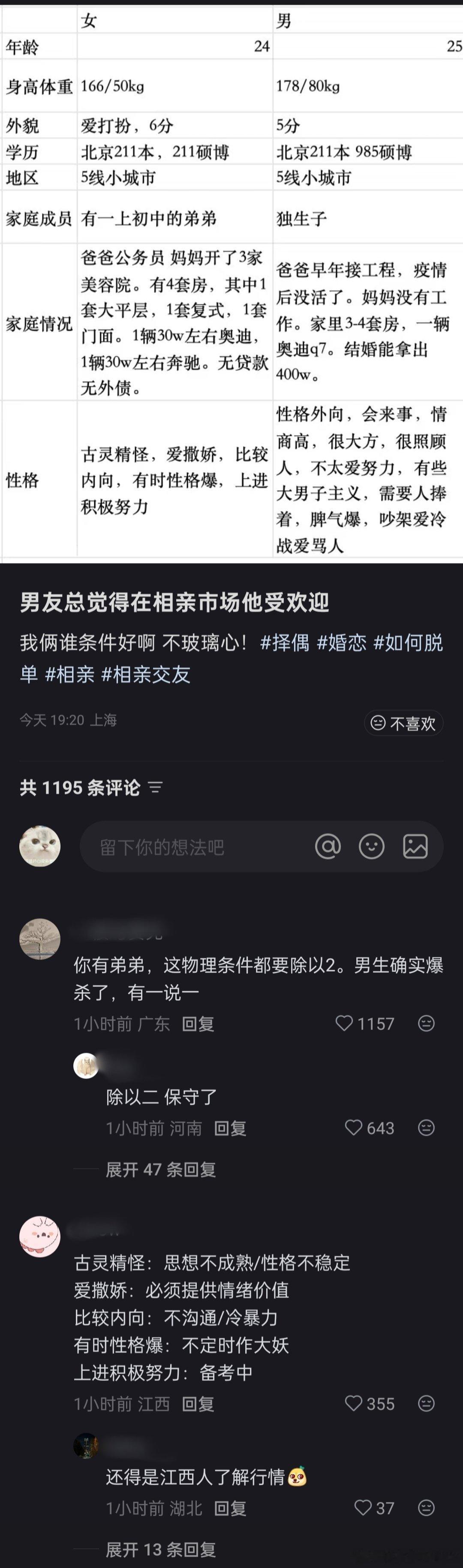 “男友总觉得在相亲市场他更受欢迎”