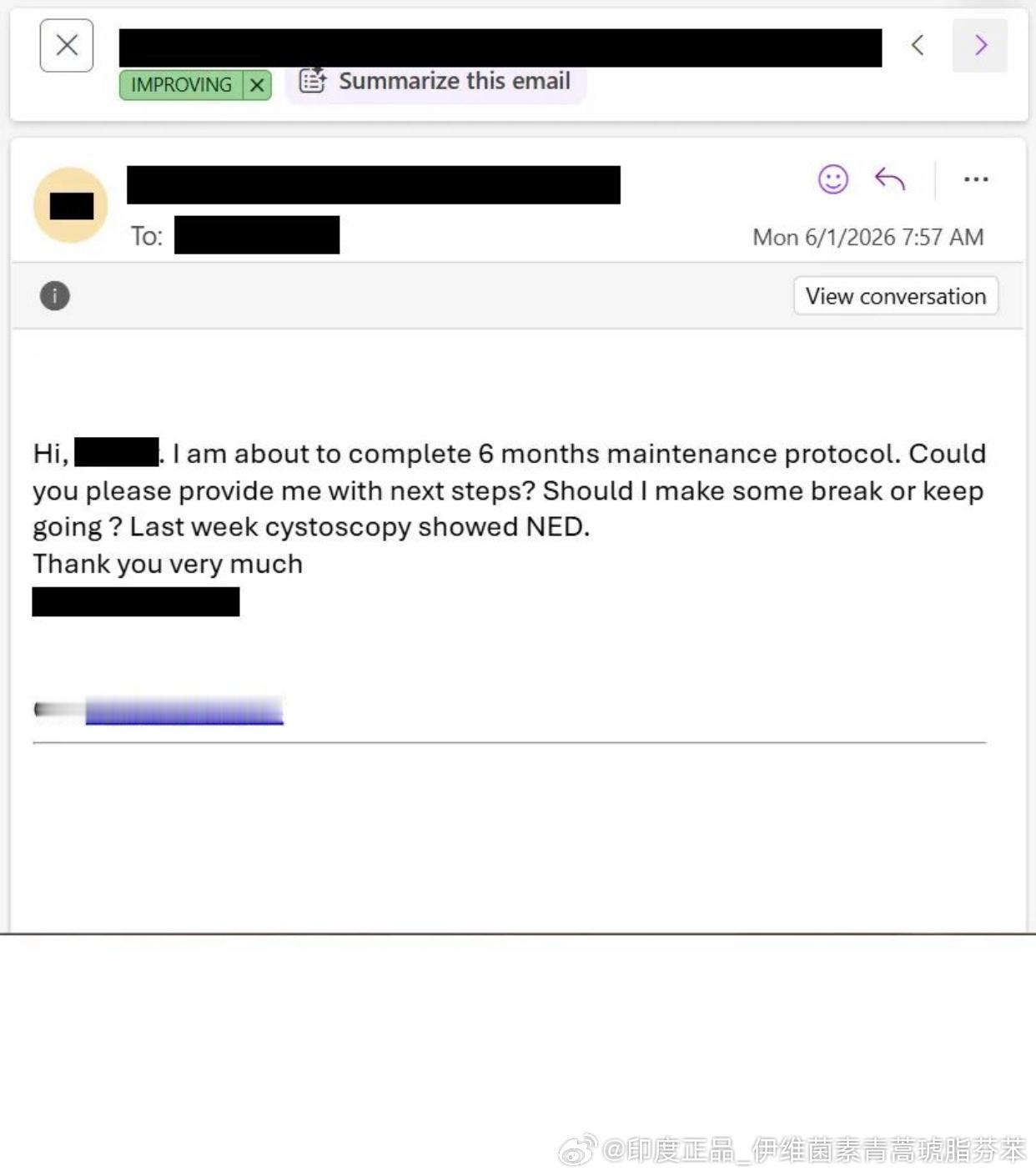 新文章：伊维菌素和芬苯达唑患者证言-67岁纽约男子患膀胱癌尿路上皮高级别，8个月后报告：癌症痊愈！肿