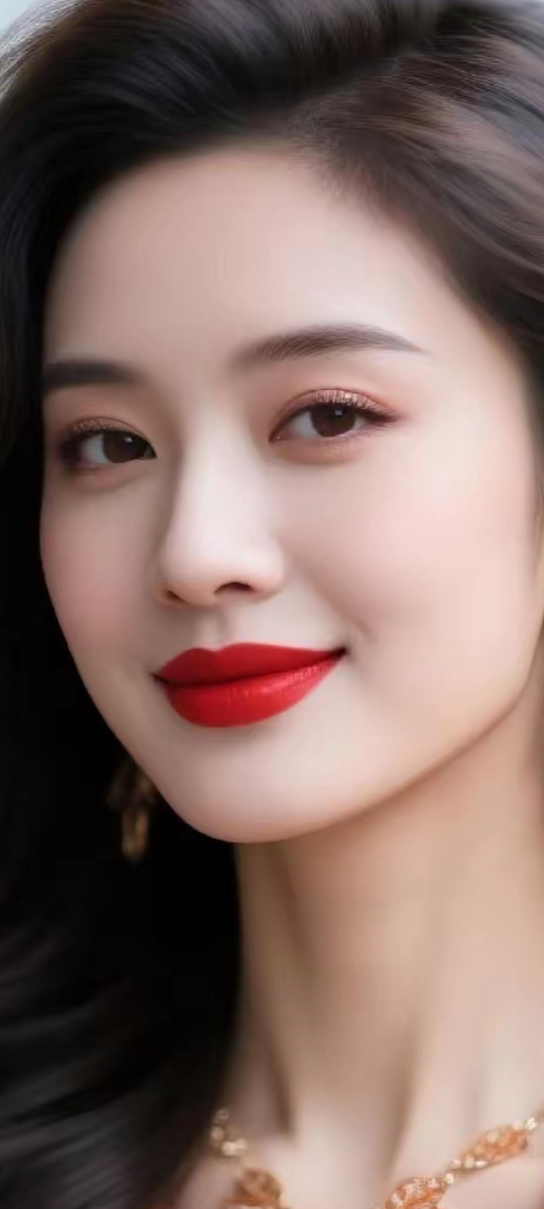 优雅红唇，迷人微笑，尽显东方魅力！💄😊